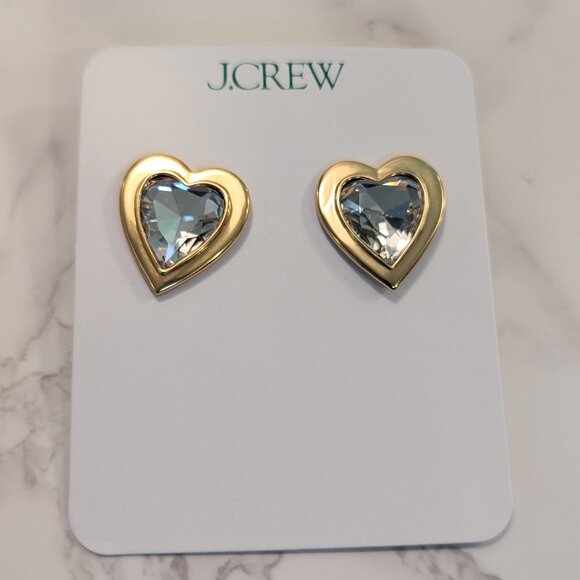J. Crew Jewelry - J.Crew Crystal Heart Stud Earrings